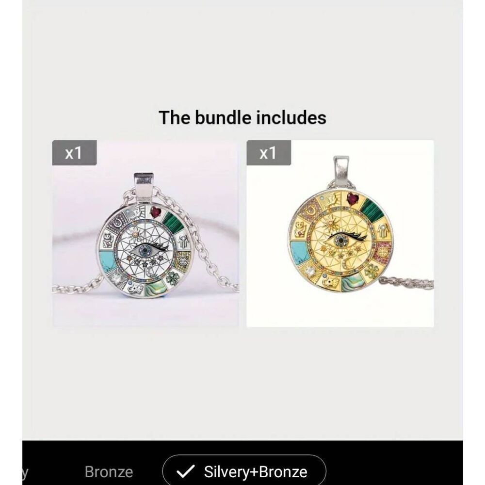 Two Eye pendant necklaces